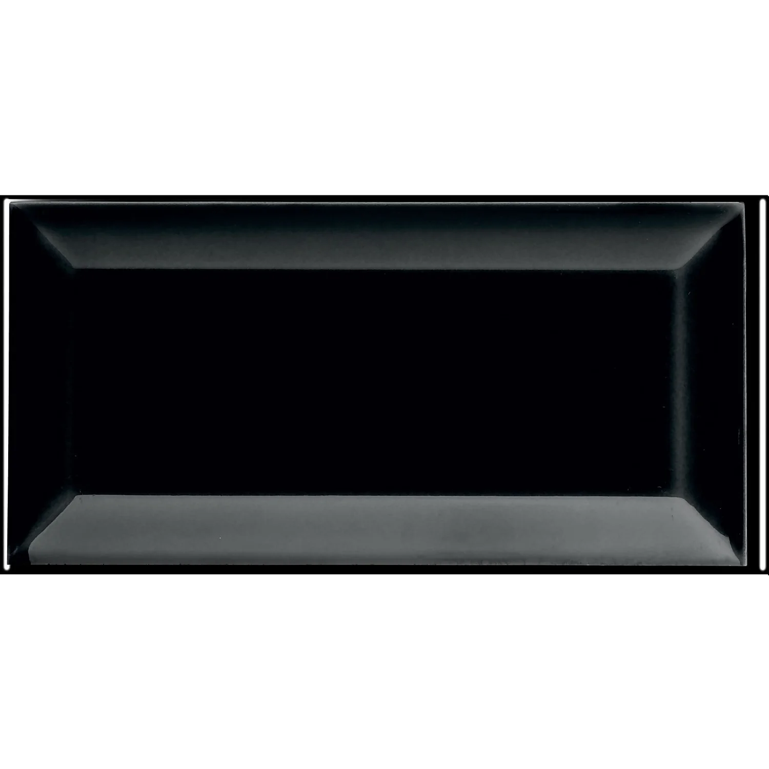 None Metro Black Bevelled Ceramic Wall Tile 100 X 200mm 3 None Metro Black Bevelled Ceramic Wall Tile 100 X 200mm - Image 2