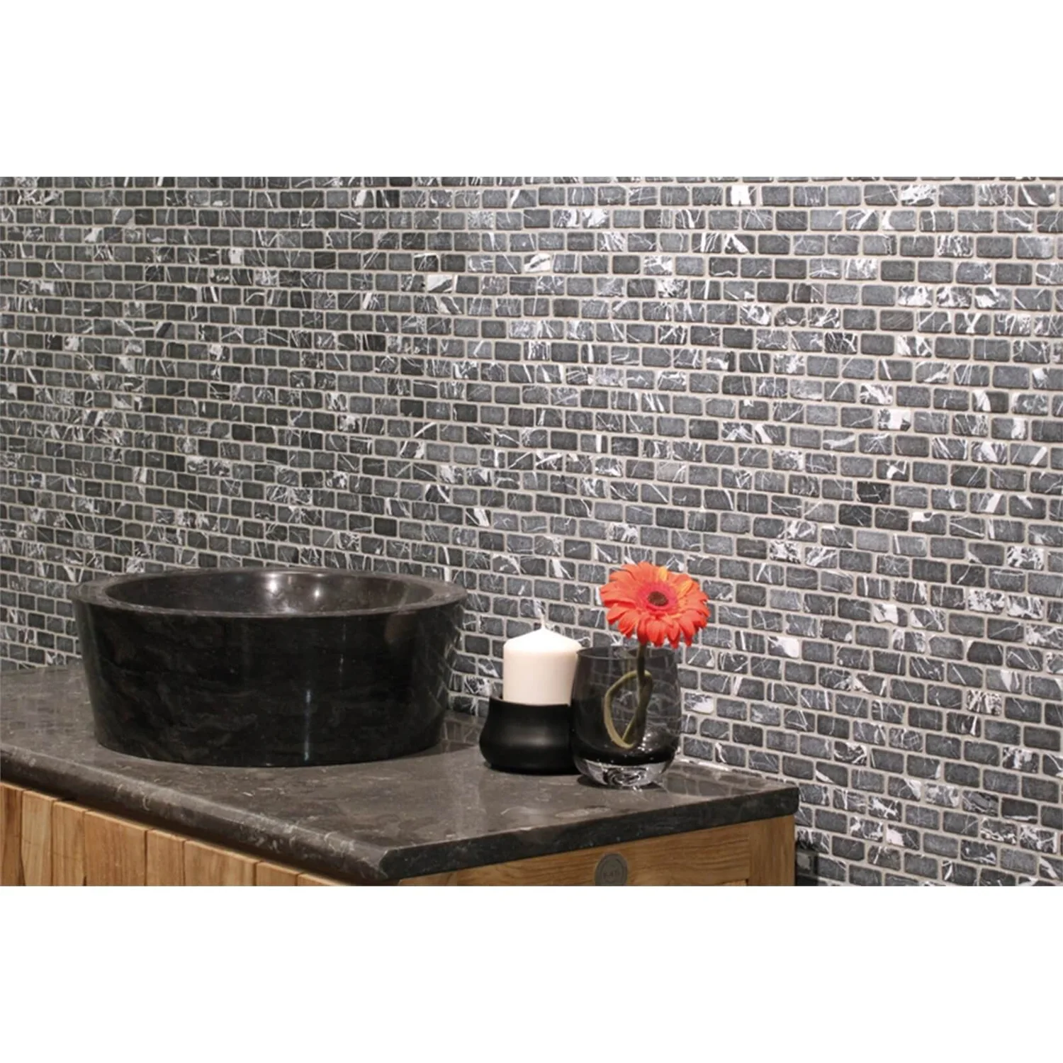 House Of Mosaics Grey Brick Mosaic Tile - 305 X 305mm 3 House Of Mosaics Grey Brick Mosaic Tile - 305 X 305mm