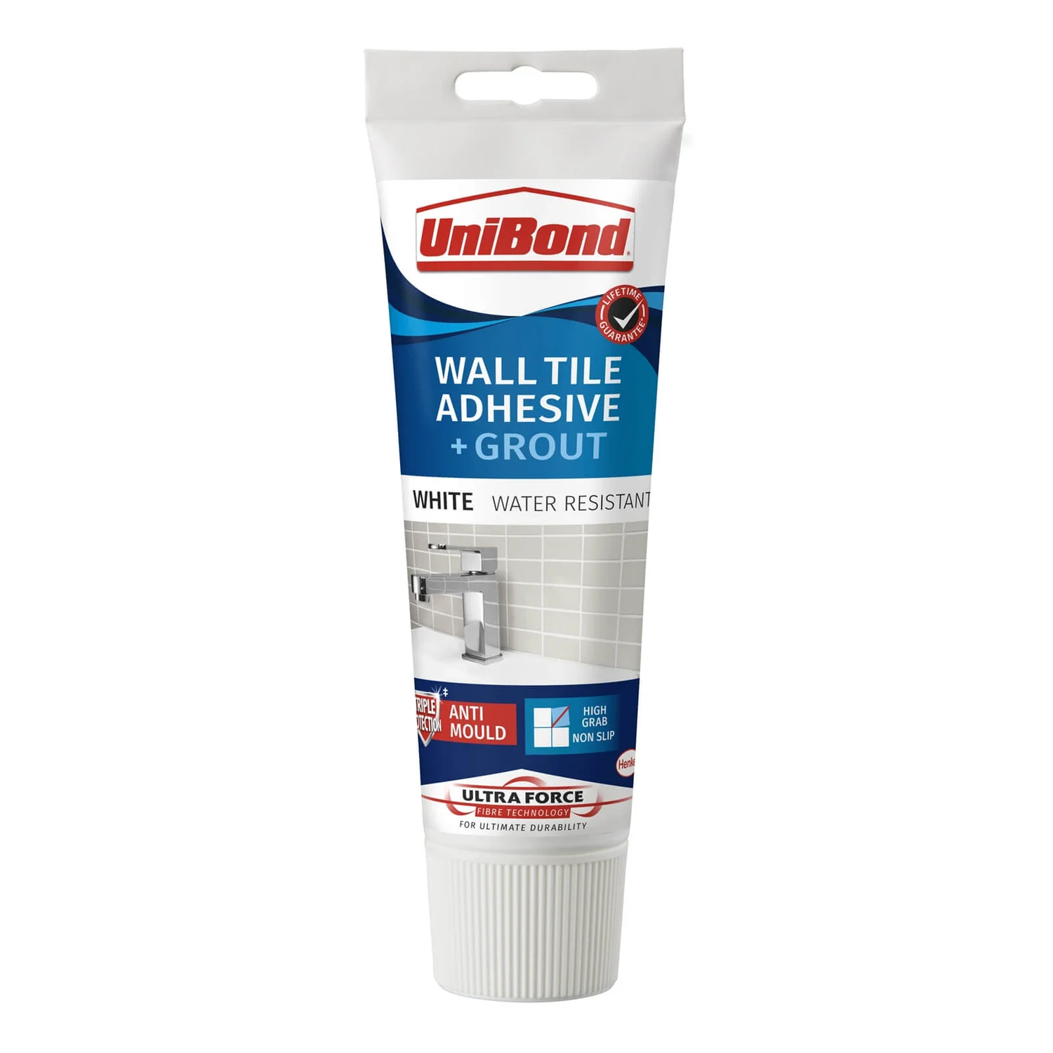 UniBond UltraForce Wall Tile Adhesive & Grout Tube White 0.3kg 3 UniBond UltraForce Wall Tile Adhesive & Grout Tube White 0.3kg