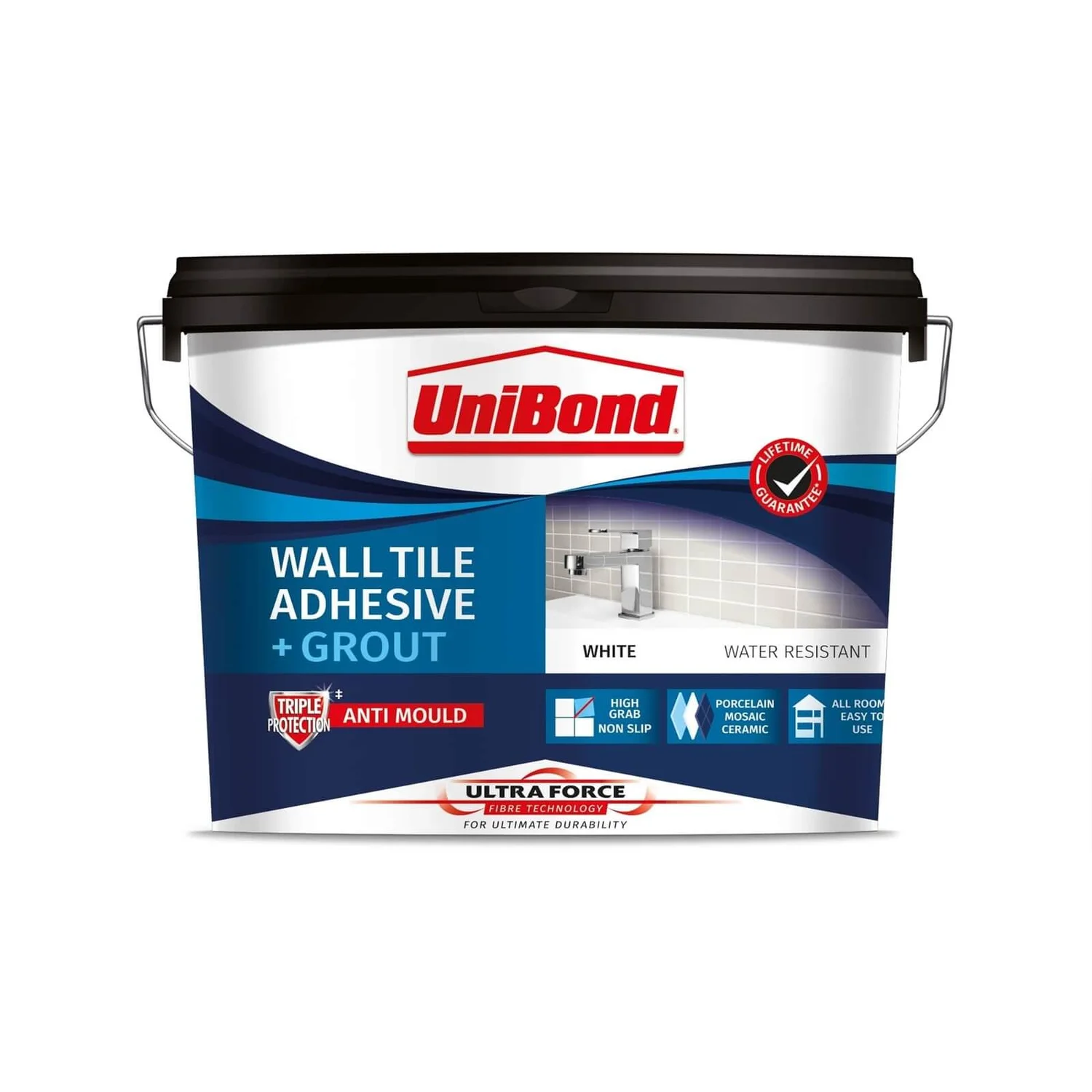UniBond UltraForce Wall Tile Adhesive & Grout White 12.8kg 3 UniBond UltraForce Wall Tile Adhesive & Grout White 12.8kg