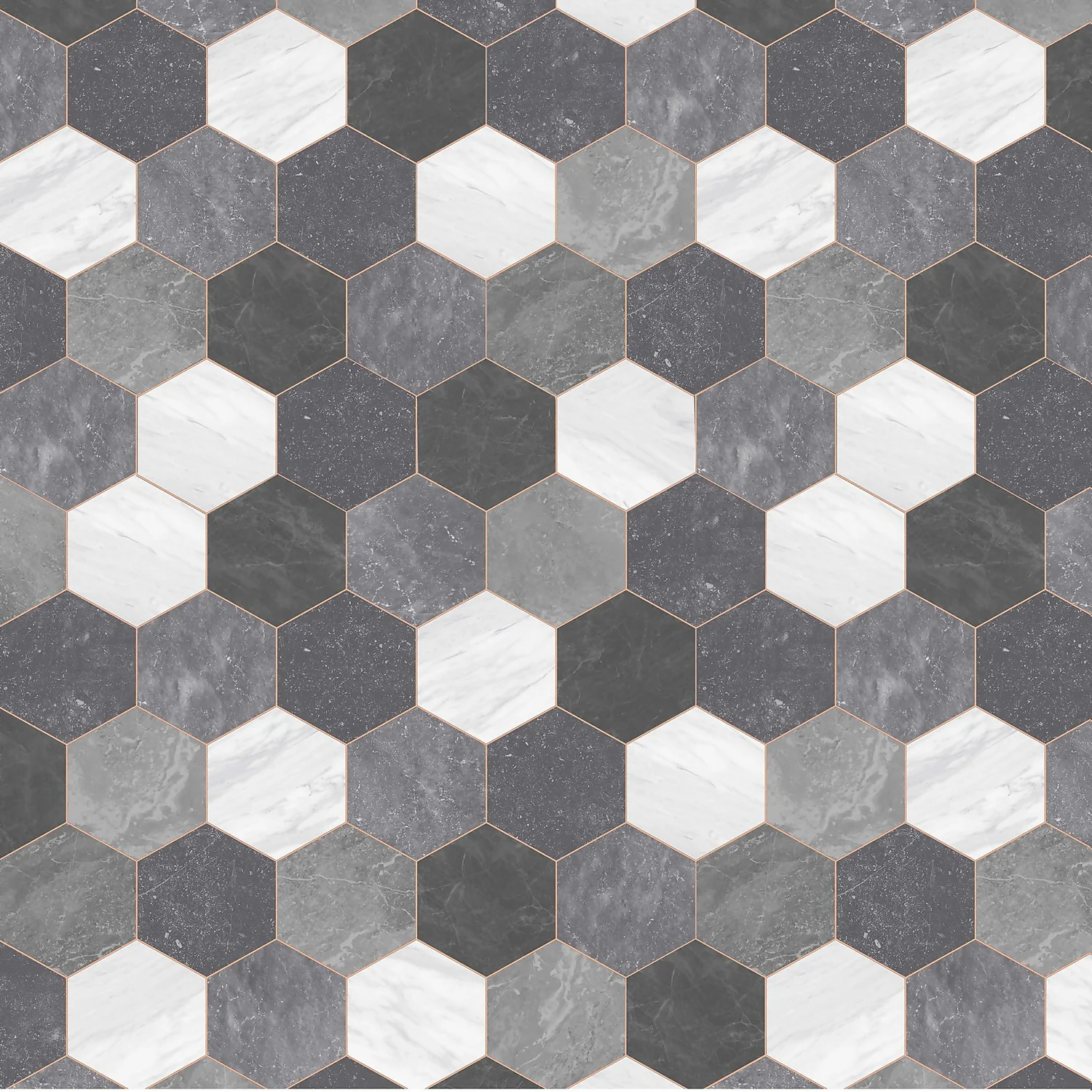 None Pembroke Hex Vinyl Sheet Flooring - 3x2m Roll 6 None Pembroke Hex Vinyl Sheet Flooring - 3x2m Roll - Image 4