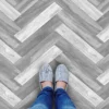 None Venice Grey Herringbone Vinyl Sheet Flooring 3x2m Roll -Flooring Store 13053380 1015002421274771