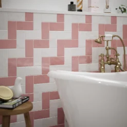 Country Living Artisan Peony Blush Ceramic Wall Tile 75 X 150mm - 0.5sqm Pack -Flooring Store 13220554 6104909608117045