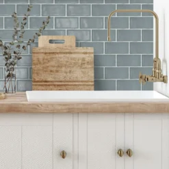 Country Living Artisan Stone Blue Ceramic Wall Tile 75 X 150mm - 0.5sqm Pack -Flooring Store 13220559 1284924679270700