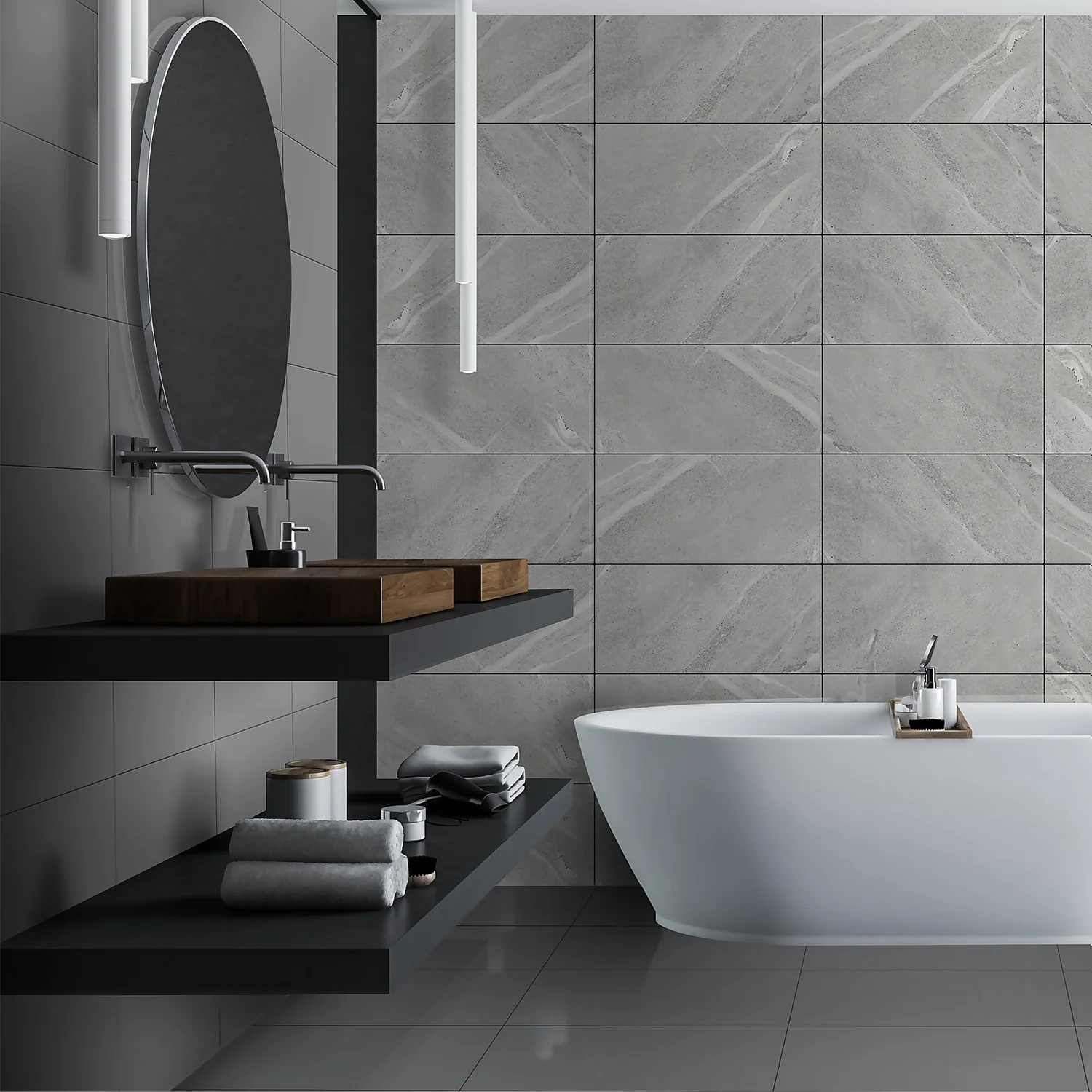 Extreme Grey Porcelain Wall & Floor Tiles - 295 X 600mm - 0.9sqm Pack 7 Extreme Grey Porcelain Wall & Floor Tiles - 295 X 600mm - 0.9sqm Pack - Image 5