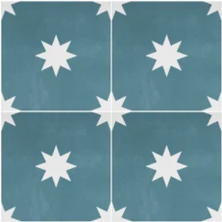 Country Living Starry Skies Peacock Teal Porcelain Wall & Floor Tile - 200 X 200mm - 0.52sqm Pack 12 Country Living Starry Skies Peacock Teal Porcelain Wall & Floor Tile - 200 X 200mm - 0.52sqm Pack -Flooring Store 13220582 1524916607678903