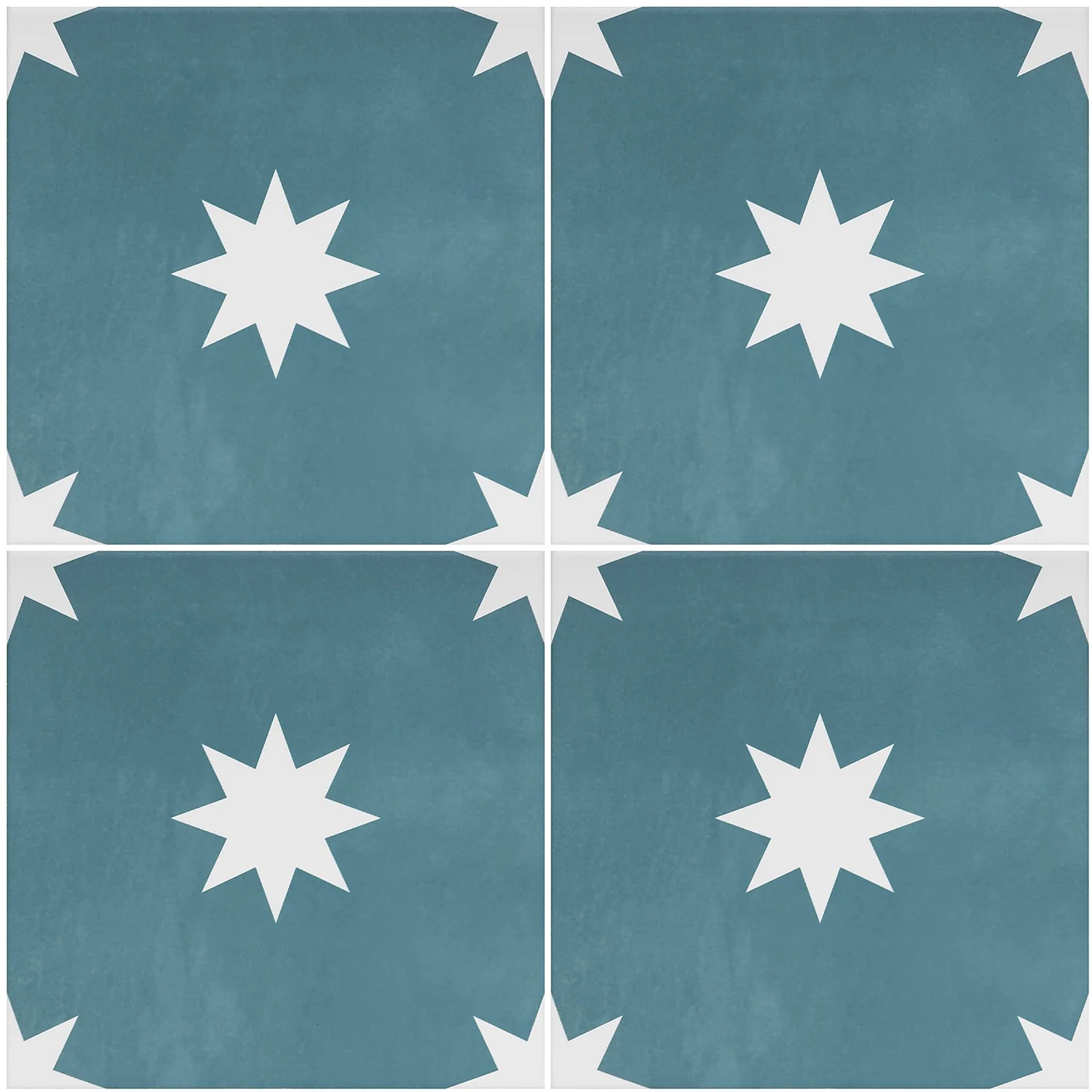 Country Living Starry Skies Peacock Teal Porcelain Wall & Floor Tile - 200 X 200mm - 0.52sqm Pack 5 Country Living Starry Skies Peacock Teal Porcelain Wall & Floor Tile - 200 X 200mm - 0.52sqm Pack - Image 3