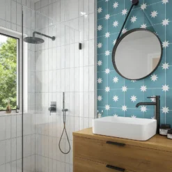 Country Living Starry Skies Peacock Teal Porcelain Wall & Floor Tile - 200 X 200mm - 0.52sqm Pack 15 Country Living Starry Skies Peacock Teal Porcelain Wall & Floor Tile - 200 X 200mm - 0.52sqm Pack -Flooring Store 13220582 1554909608383346