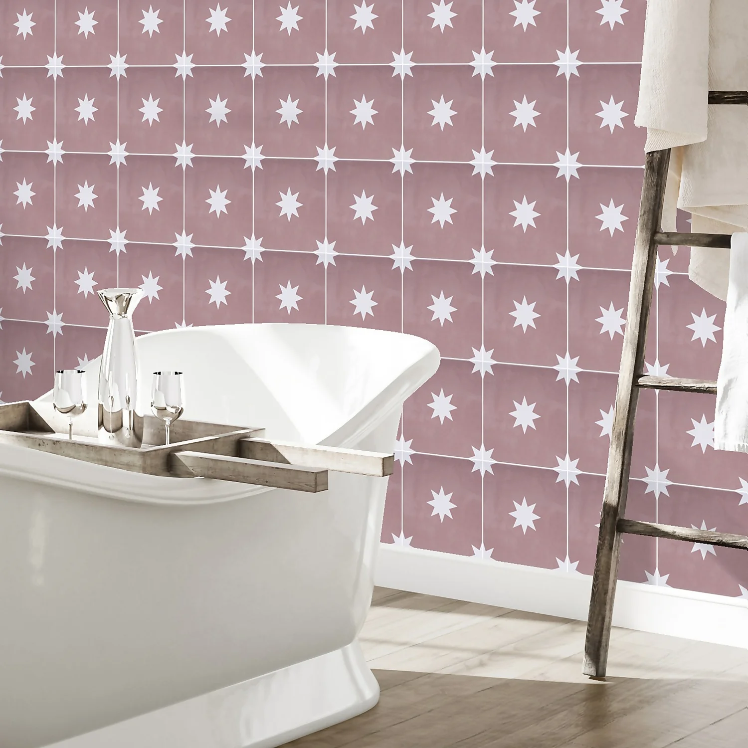 Country Living Starry Skies Peony Blush Porcelain Wall & Floor Tile 200 X 200mm - 0.52sqm Pack 3 Country Living Starry Skies Peony Blush Porcelain Wall & Floor Tile 200 X 200mm - 0.52sqm Pack