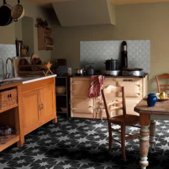 Country Living Starry Skies Black North Star Porcelain Floor & Wall Tile 1.42sqm Pack - 450x450mm -Flooring Store 13220589 1685051391062742