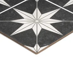 Country Living Starry Skies Black North Star Porcelain Floor & Wall Tile 1.42sqm Pack - 450x450mm -Flooring Store 13220589 1734915122511557