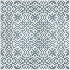 Fiore Teal / White Victorian Pre-scored Porcelain Wall & Floor Tile 450 X 450mm - 1.42sqm Pack -Flooring Store 13220597 1194916349962280