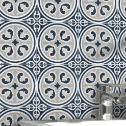 Fiore Vintage Floral Porcelain Wall & Floor Tile 200 X 200mm - 0.52sqm Pack -Flooring Store 13220600 4604924677995874