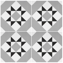 Fiore Diamond Black Porcelain Wall & Floor Tile 200 X 200mm - 0.52sqm Pack -Flooring Store 13220601 7764916348340978