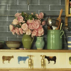 Flooring Store 29 Country Living Artisan Moss Green Ceramic Wall Tile 75 X 300mm - 0.5sqm Pack