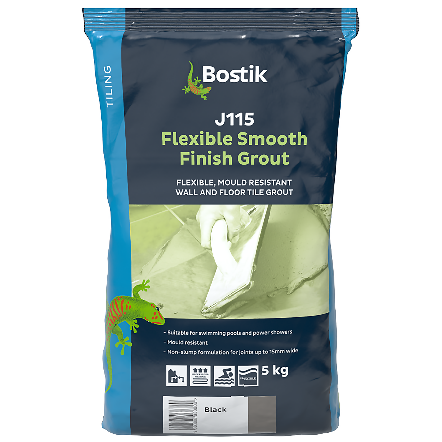 Bostik J115 Flexible Smooth Finish Tile Grout 5kg - Black 3 Bostik J115 Flexible Smooth Finish Tile Grout 5kg - Black