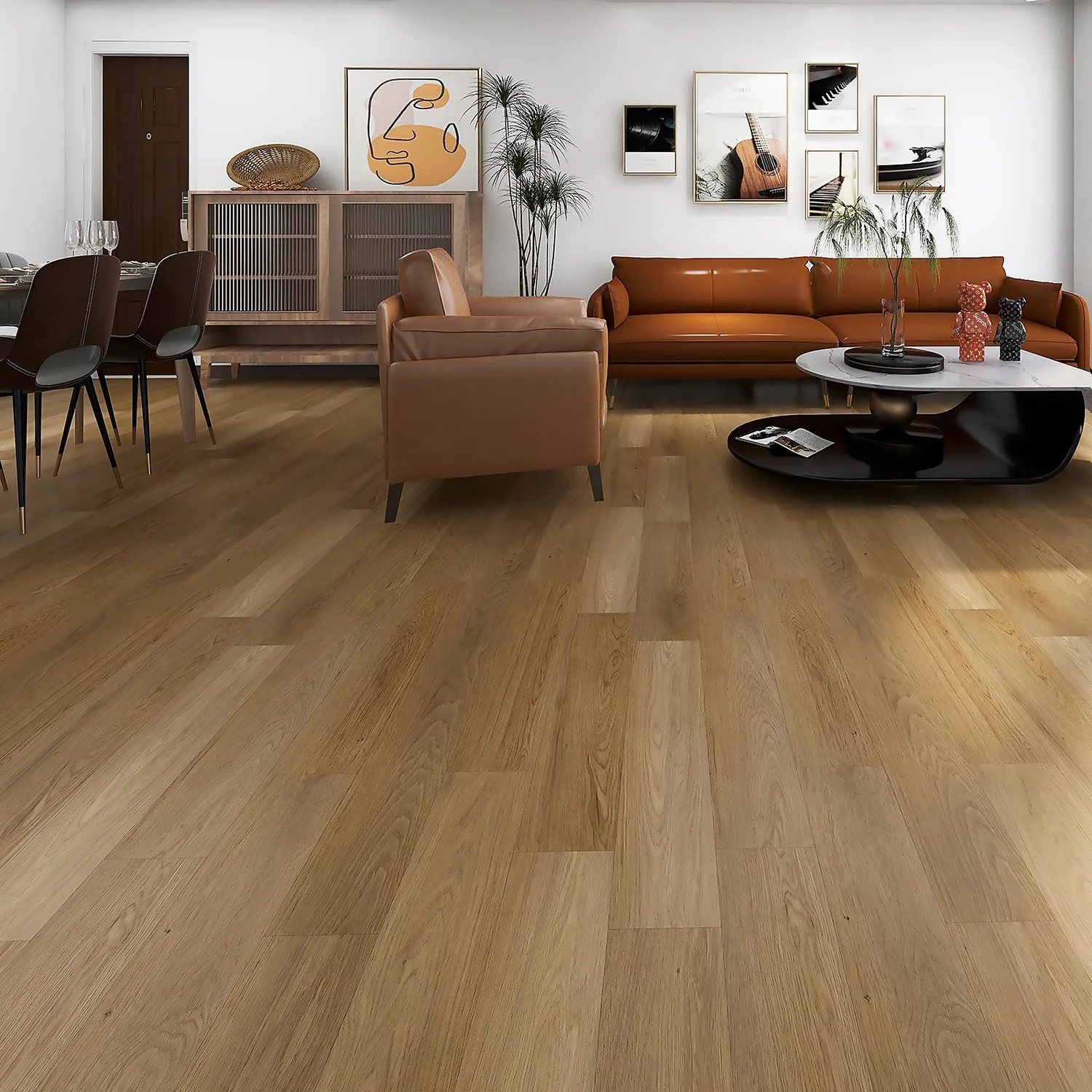 None Rigid Core Luxury Vinyl Flooring - Natural Oak Effect 3 None Rigid Core Luxury Vinyl Flooring - Natural Oak Effect